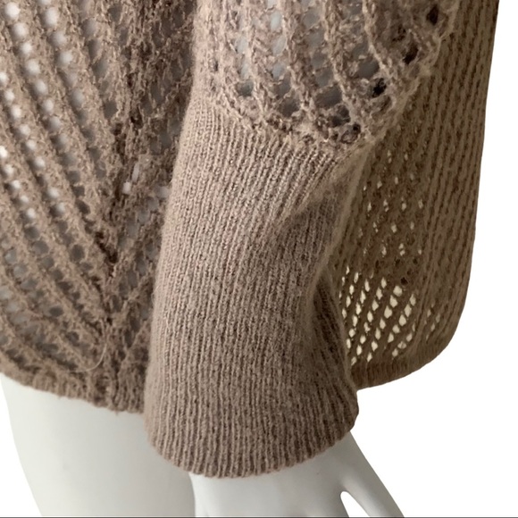 TROUVE Nordstrom Boyfriend Cardigan Sweater Open Weave Mauve Loose Fit Knit - Picture 8 of 15